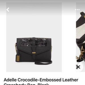 Badgley Mischka Adelle Crocodile-Embossed Crossbody Bag